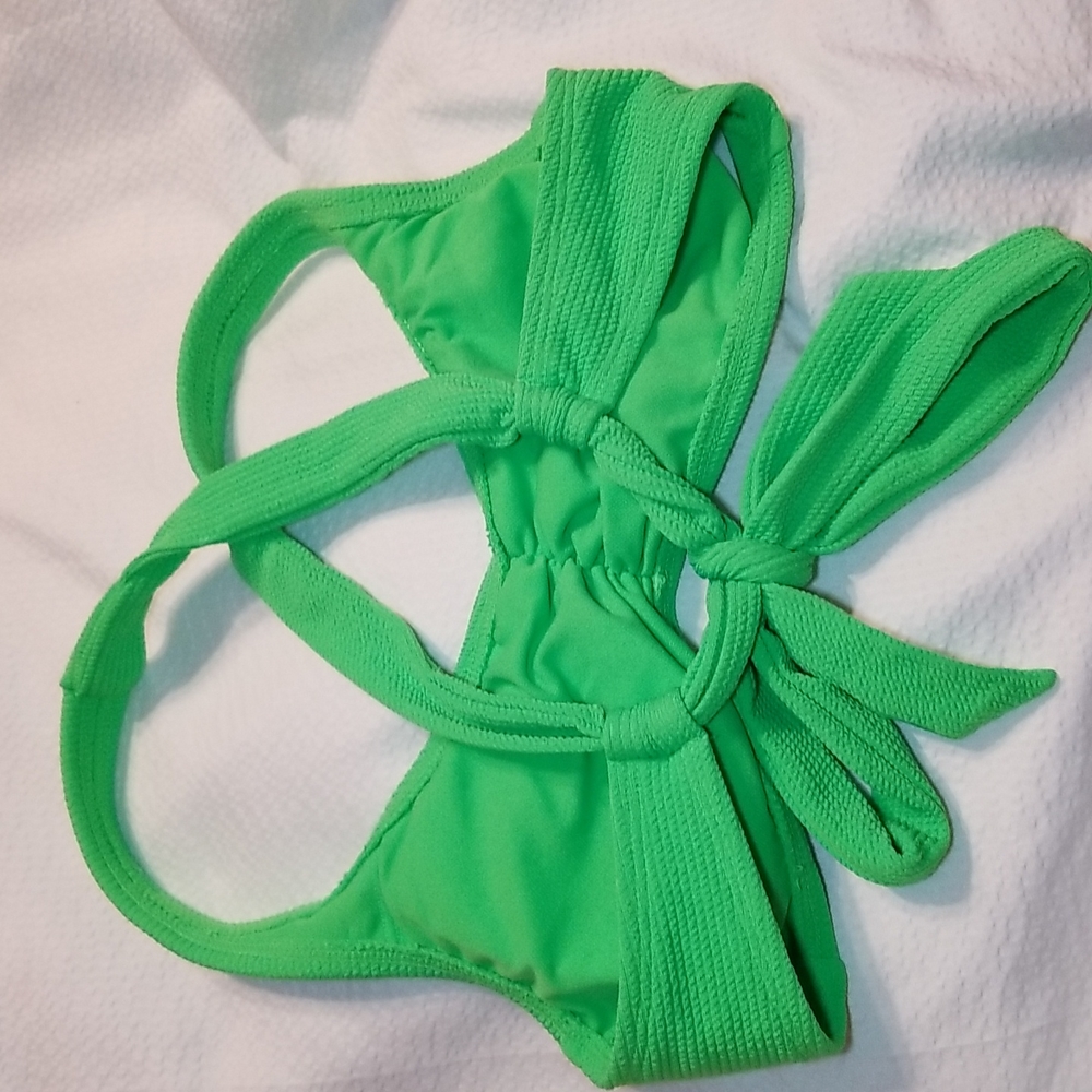 NWOT CROSS BACK TIE BACK BIKINI TOP BRA YOGA VOLLEYBALL DANCE GYM EXERCISE - Picture 3 of 4